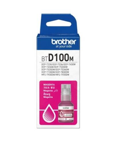 Brother BTD100M Original Ultra High Yield Magenta Ink Bottle - 1