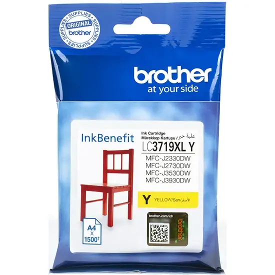 Brother LC-3719XL Sarı Orijinal Kartuş Yüksek Kapasiteli - 1