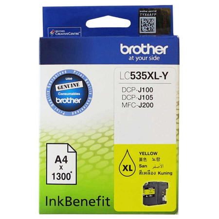 Brother LC535XL Sarı Orijinal Kartuş - 1
