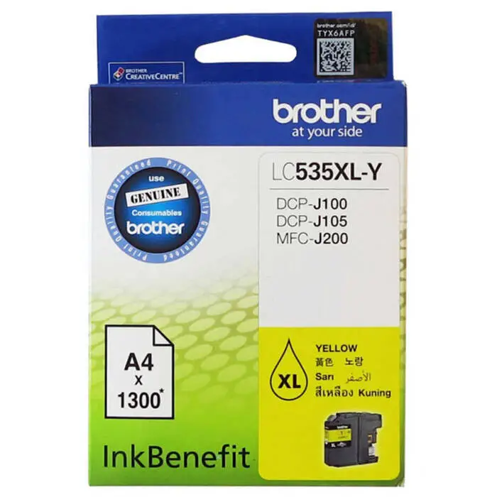 Brother LC535XL Sarı Orijinal Kartuş - 1