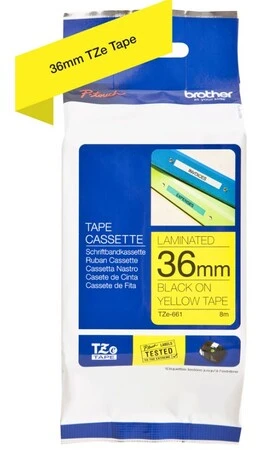 Brother TZe-661 36mm Black on Yellow Laminated Label - 1