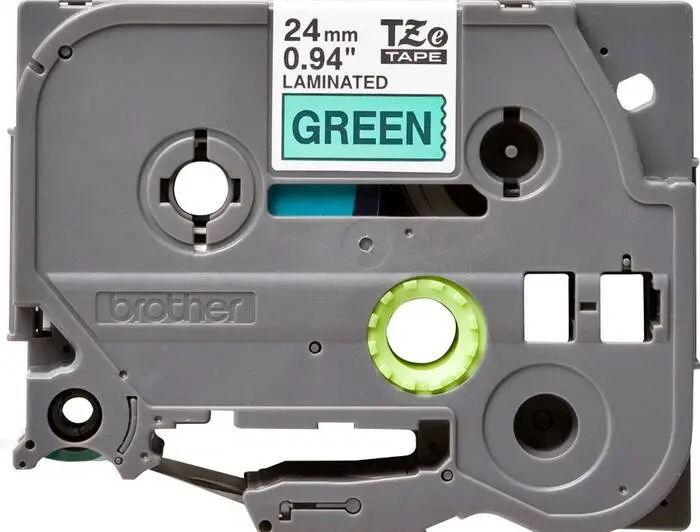 Brother TZe-751 24mm Black on Green Laminated Label - 1
