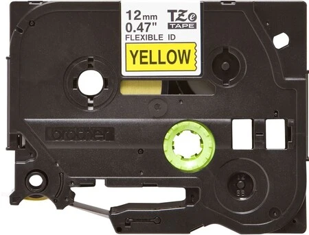 Brother TZe-FX631 12mm Black on Yellow Flexible Label - 1