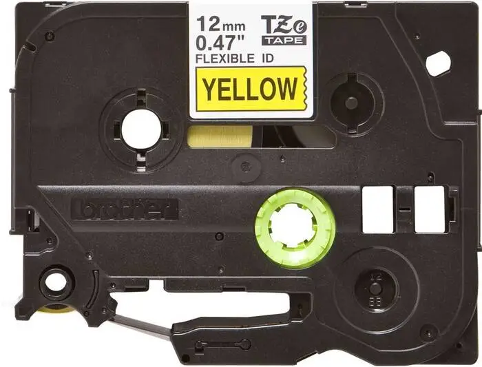 Brother TZe-FX631 12mm Black on Yellow Flexible Label - 1