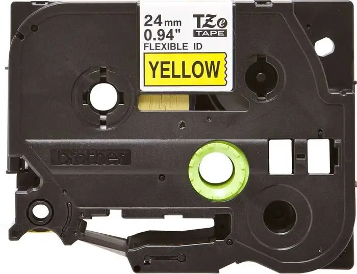 Brother TZe-FX651 24mm Black on Yellow Flexible Label - 2
