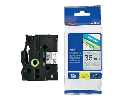 Brother TZe-M961 Silver on Black Original Label Tape - 1