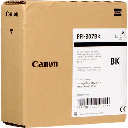 Canon PFI-307BK Siyah Orijinal Kartuş - 1