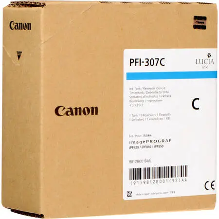 Canon PFI-307C Cyan Original Cartridge - 1