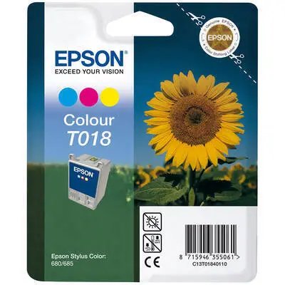 Epson T018-C13T01840120 Renkli Orijinal Kartuş - 1