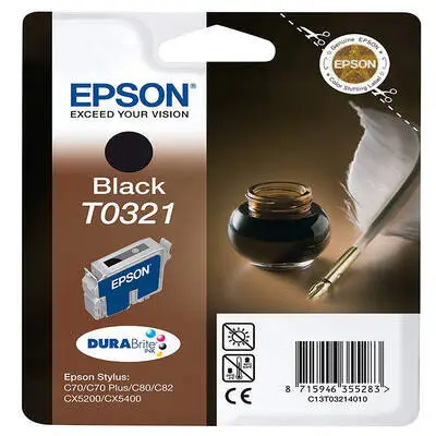 Epson T0321-C13T03214020 Siyah Orijinal Kartuş - 1