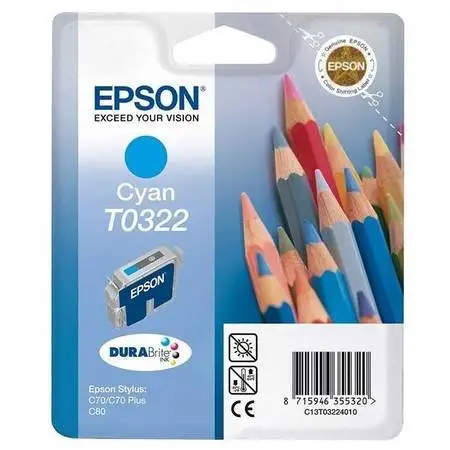 Epson T0322-C13T03224020 Mavi Orijinal Kartuş - 1