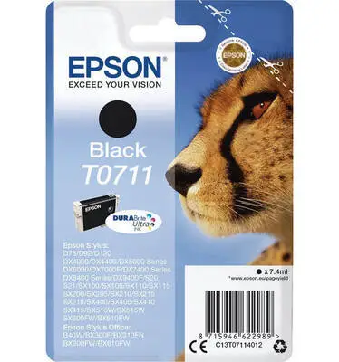 Epson T0711-C13T07114021 Siyah Orijinal Kartuş - 1