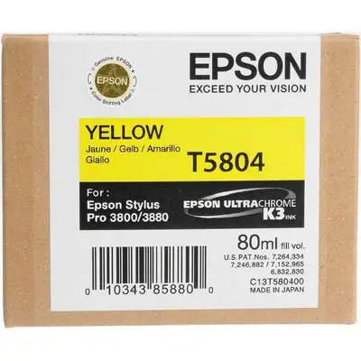 Epson T5804-C13T580400 Sarı Orijinal Kartuş - 1