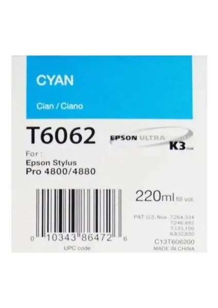 Epson T6062-C13T606200 Mavi Orijinal Kartuş - 1