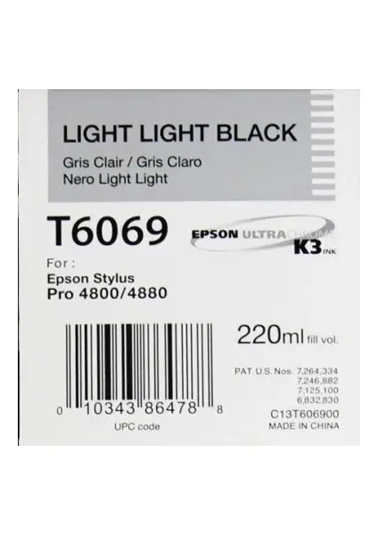 Epson T6069-C13T606900 Açık Açık Siyah Orijinal Kartuş - 1