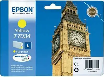 Epson T7034-C13T70344010 Sarı Orijinal Kartuş - 1