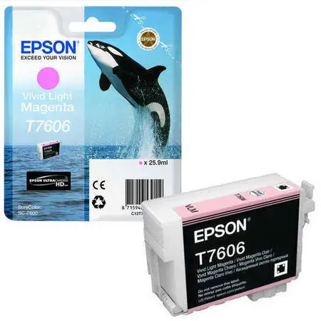 Epson T7606-C13T76064010 Açık Kırmızı Orijinal Kartuş - 1