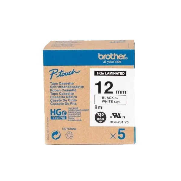 HGe-251 24mm Black on White High Quality Laminated Label - 1