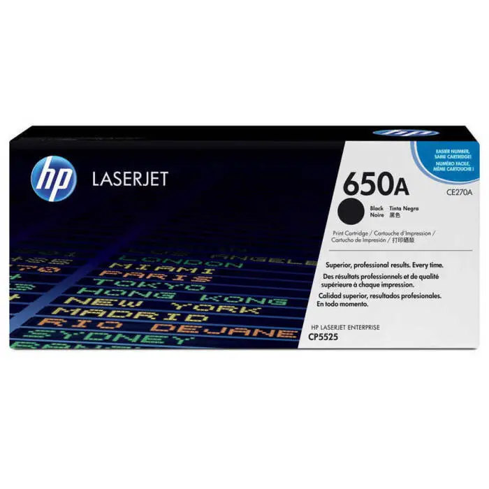 HP 650A CE270A Original Black Toner - 1