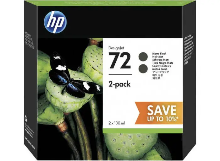 HP 72-P2V33A Matte Black Original Cartridge 2 Pack - 1