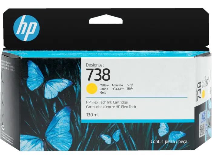 HP 738 - 498N7A Sarı Orijinal Kartuş - 1
