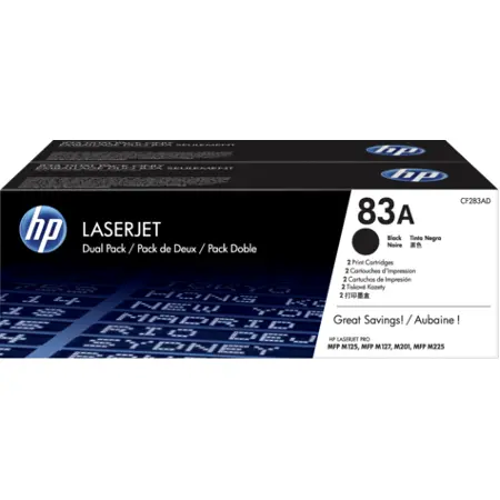 HP 83A CF283AD Original Black Toner 2-Pack - 1