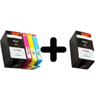 HP 920XL Compatible Set + 920XL Black Compatible Cartridge - 2
