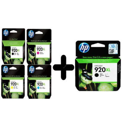 HP 920XL Orijinal Set + 920XL Siyah Orijinal Kartuş - Hp