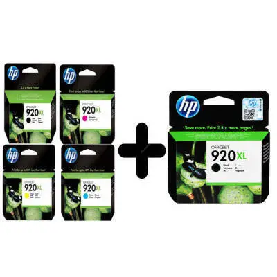 HP 920XL Orjinal Set + 920XL Siyah Orijinal Kartuş - 1