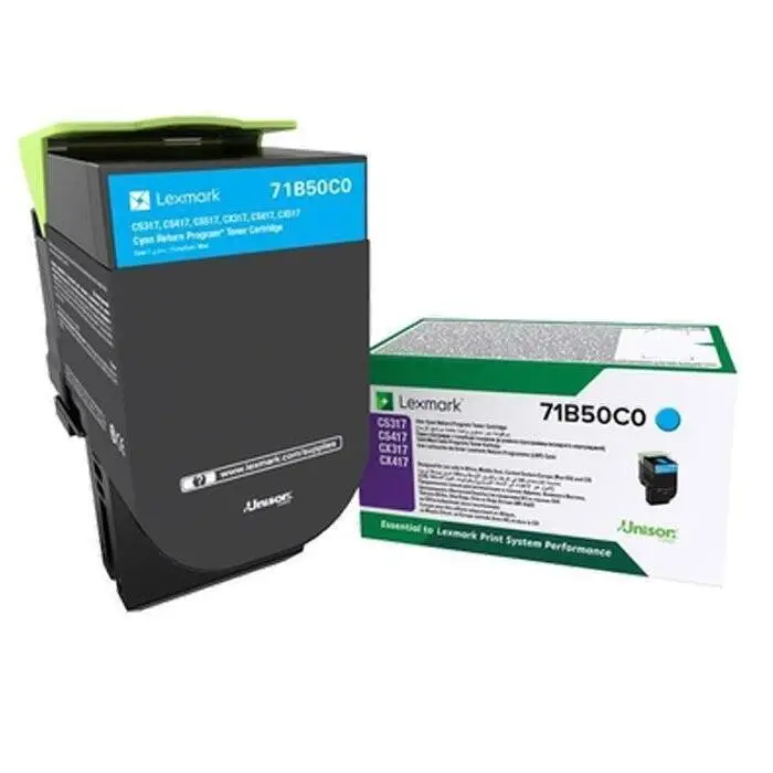 Lexmark CS317/CX317-71B50C0 Cyan Original Toner - 1