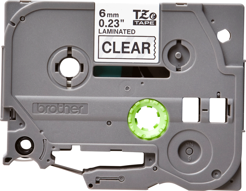 TZe-111 6mm Black on Clear Laminated Label - 1