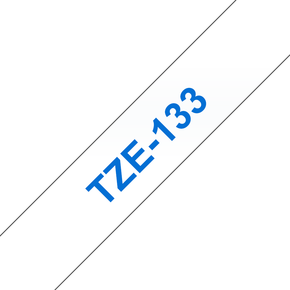 TZe-133 12mm Cyan on Clear Laminated Label - 3