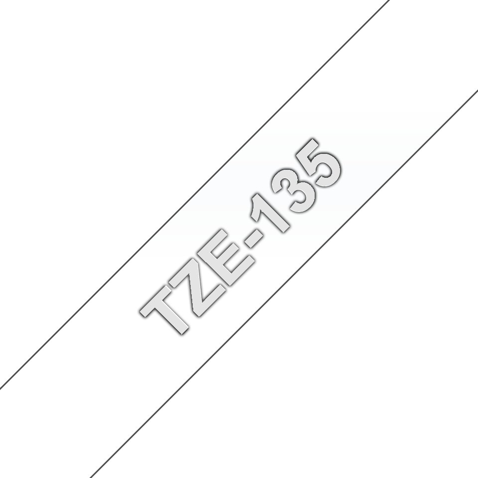 TZe-135 12mm White on Clear Laminated Label - 3