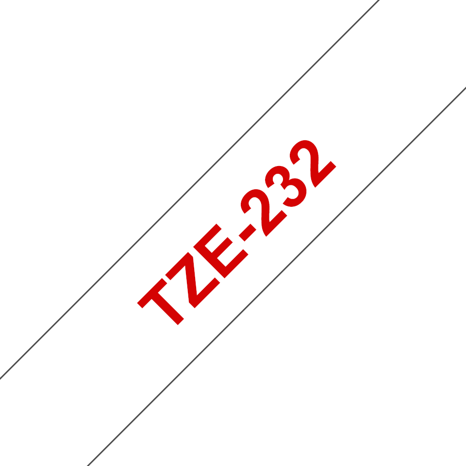 TZe-232 12mm Magenta on White Laminated Label - 3