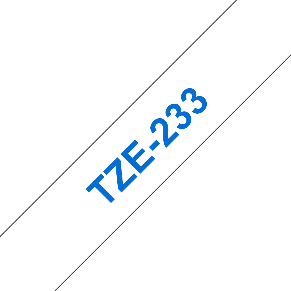 TZe-233 12mm Cyan on White Laminated Label - 3