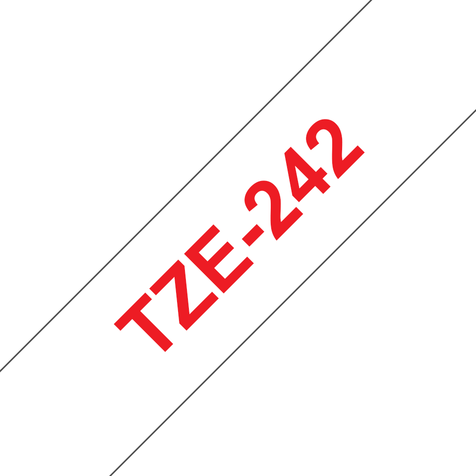TZe-242 18mm Magenta on White Laminated Label - 3