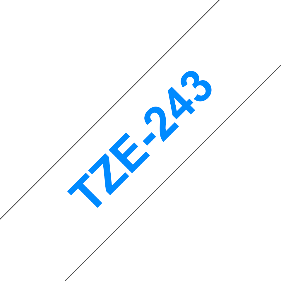 TZe-243 18mm Cyan on White Laminated Label - 3