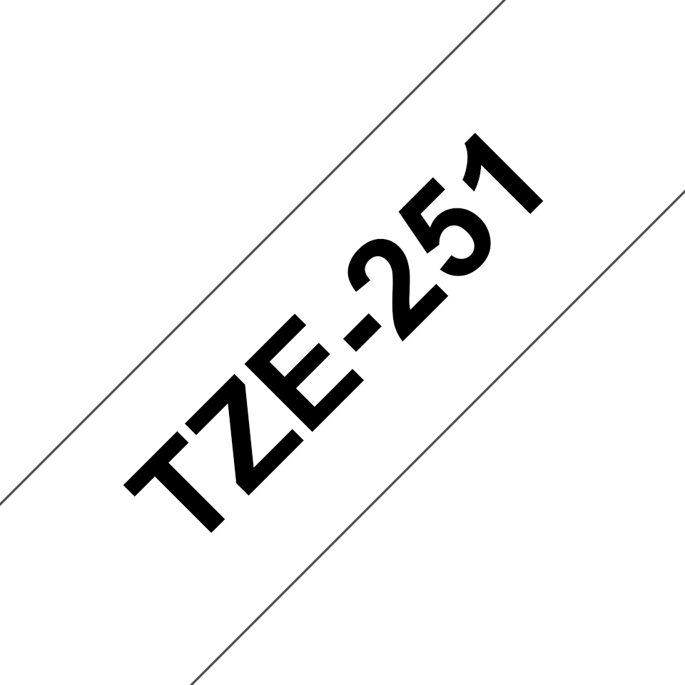 TZe-251 24mm Black on White Laminated Label - 3