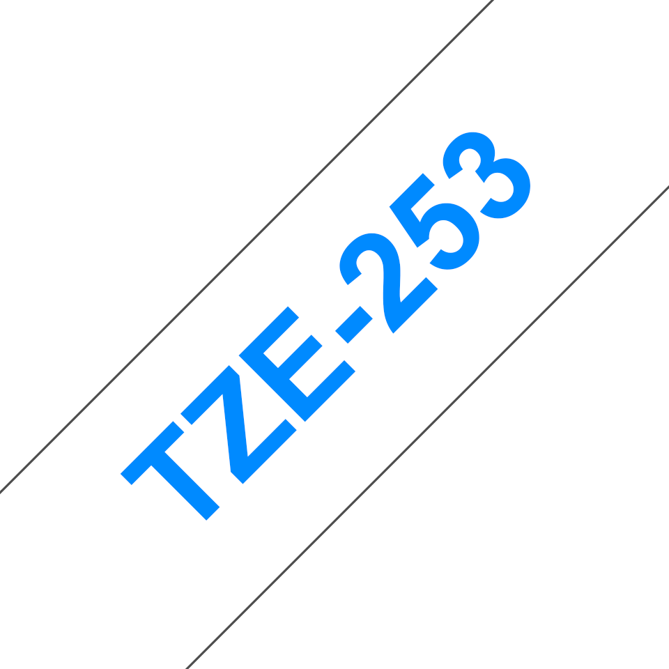 TZe-253 24mm Cyan on White Laminated Label - 3