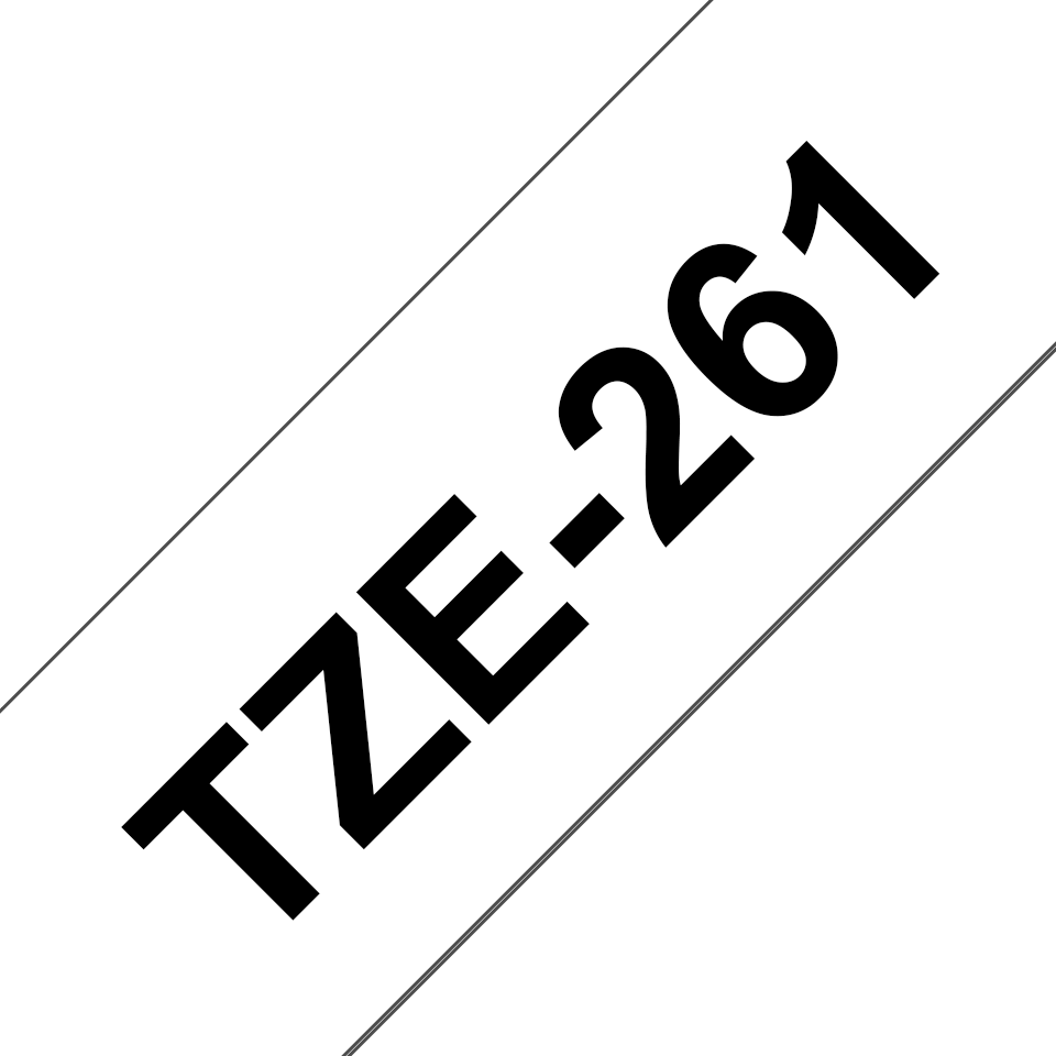 TZe-261 36mm Black on White Laminated Label - 3