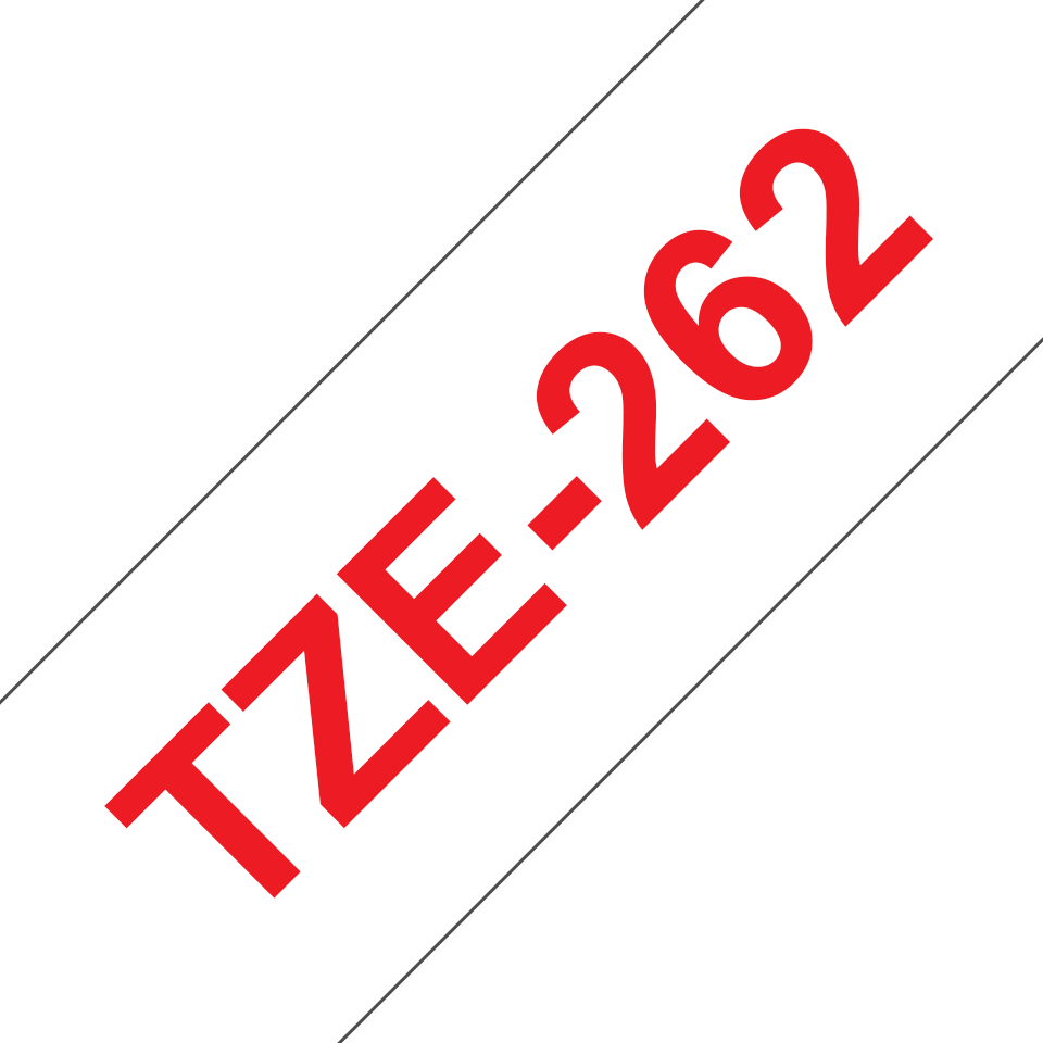 TZe-262 36mm Beyaz üzerine Kırmızı Laminasyonlu Etiket - Thumbnail