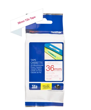 TZe-262 36mm Magenta on White Laminated Label - 2