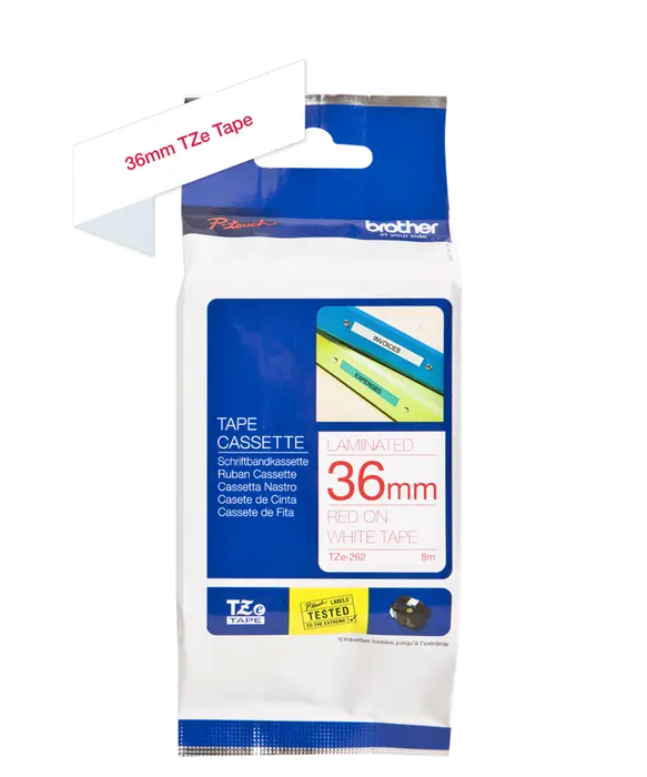 TZe-262 36mm Magenta on White Laminated Label - 2