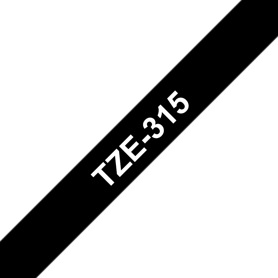 TZe-315 6mm White on Black Laminated Label - 3