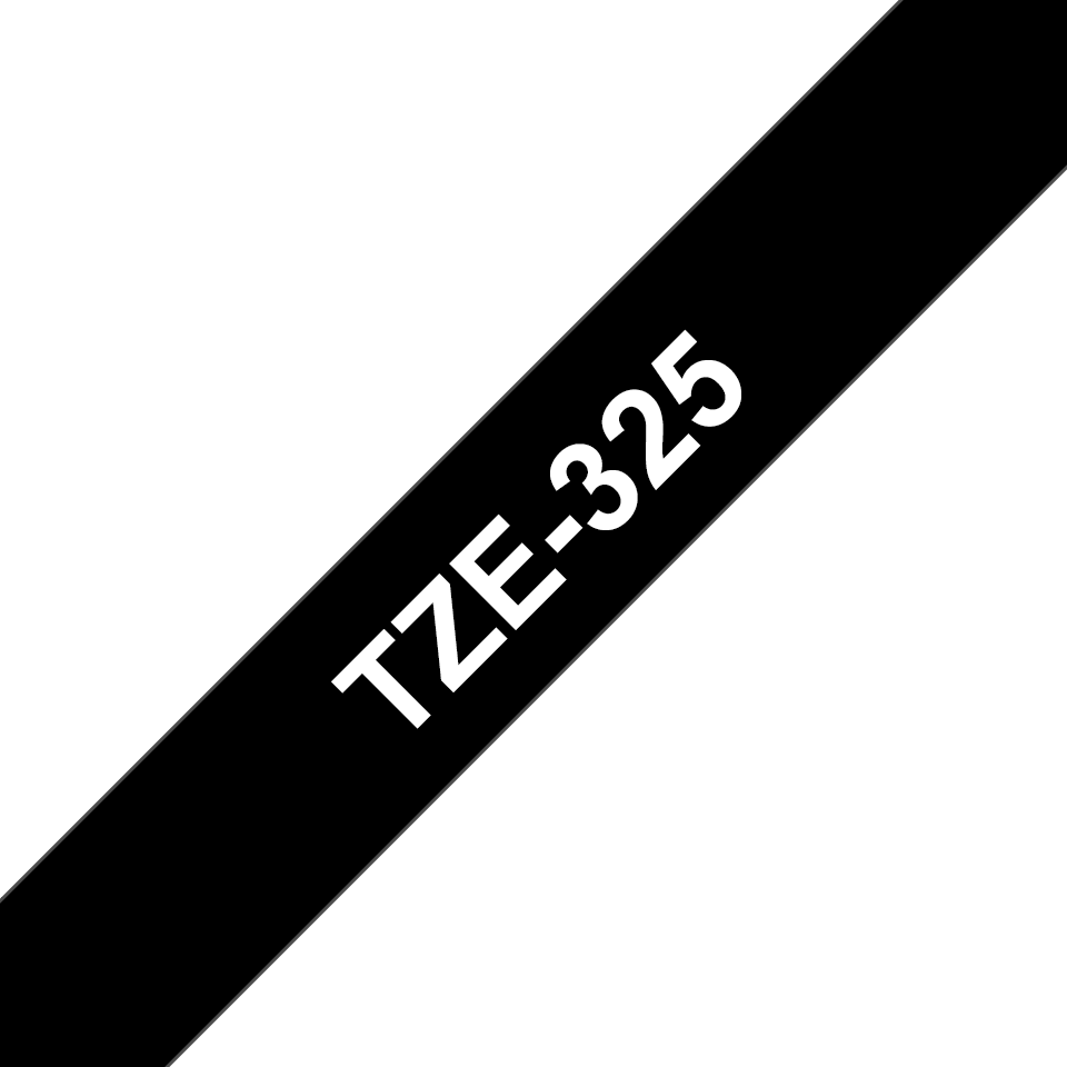TZe-325 9mm White on Black Laminated Label - 3