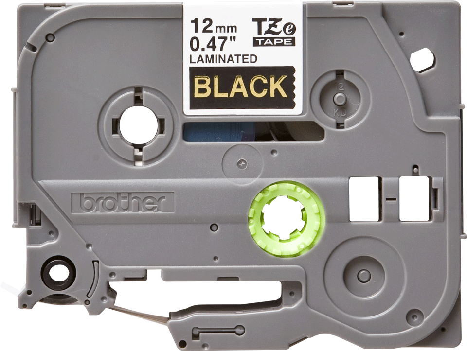 TZe-334 12mm Gold on Black Laminated Label - 1