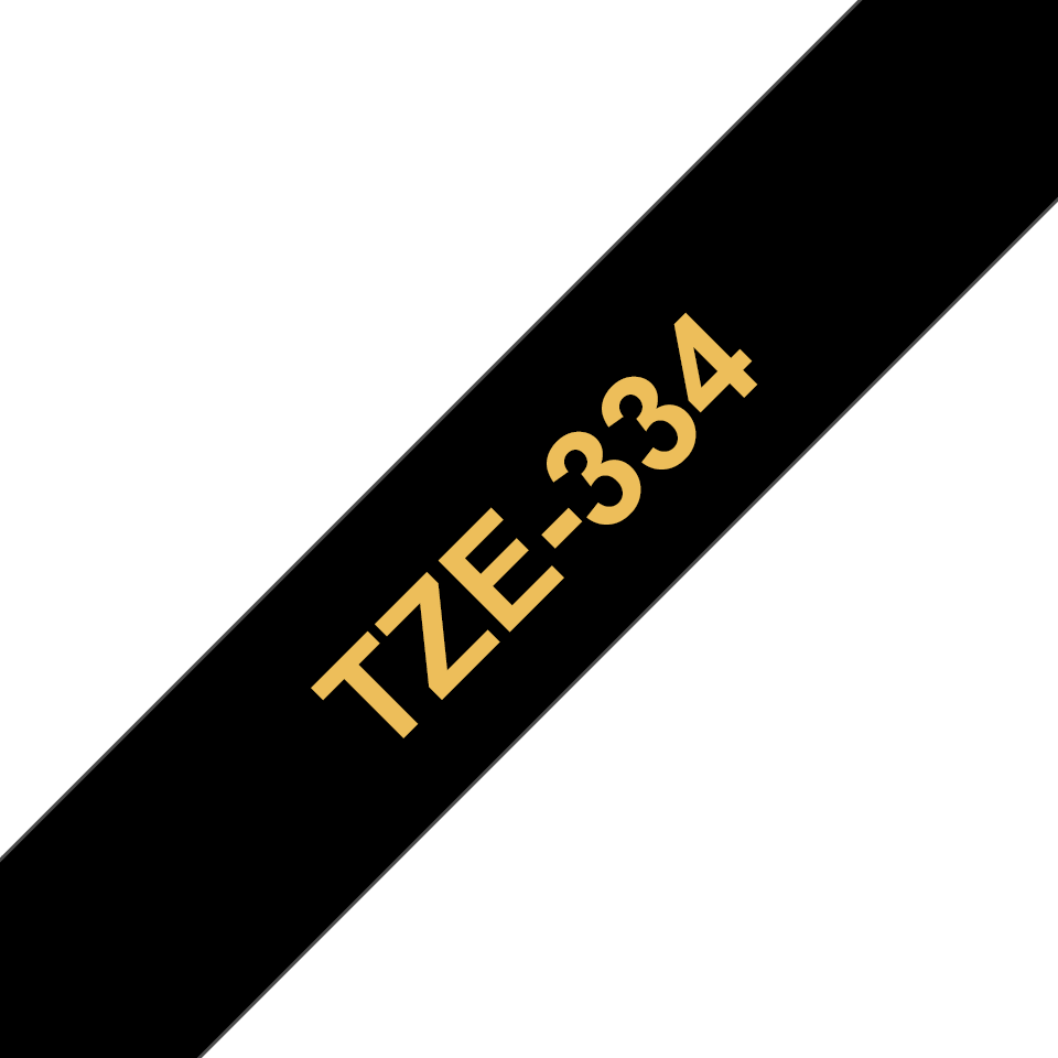 TZe-334 12mm Gold on Black Laminated Label - 3