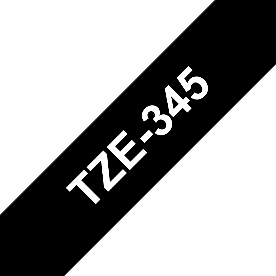 TZe-345 18mm White on Black Laminated Label - 3