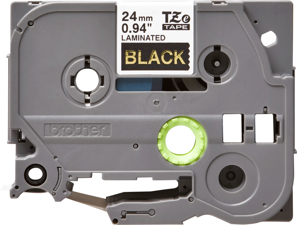 TZe-354 24mm Gold on Black Laminated Label - 1