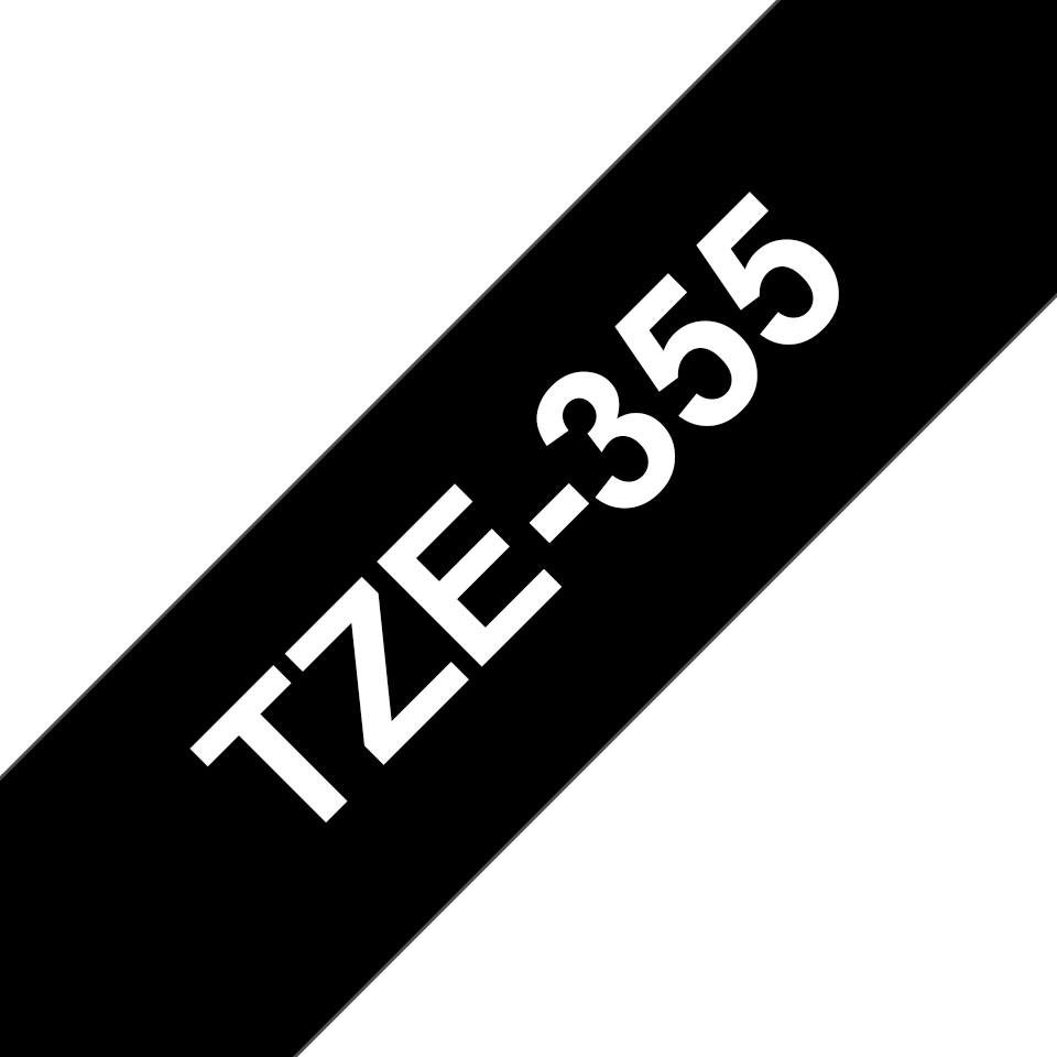TZe-355 24mm White on Black Laminated Label - 3